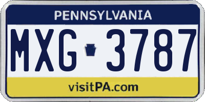 PA license plate MXG3787