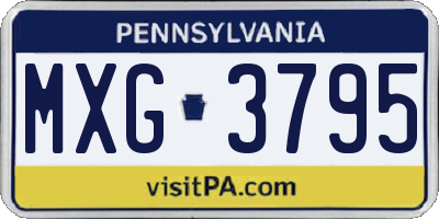 PA license plate MXG3795