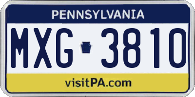 PA license plate MXG3810