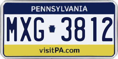 PA license plate MXG3812