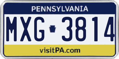 PA license plate MXG3814