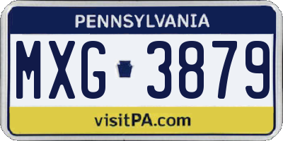 PA license plate MXG3879