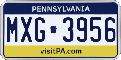 PA license plate MXG3956
