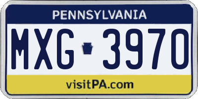 PA license plate MXG3970