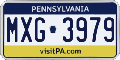 PA license plate MXG3979