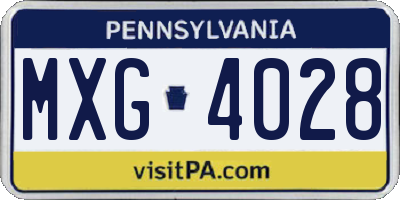 PA license plate MXG4028