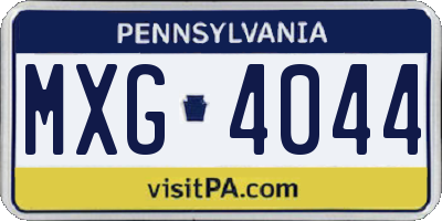 PA license plate MXG4044