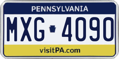PA license plate MXG4090