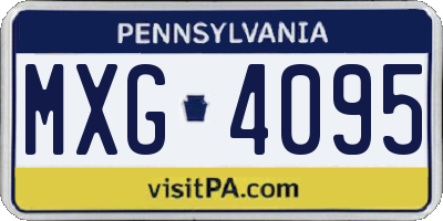 PA license plate MXG4095