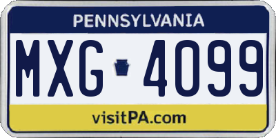 PA license plate MXG4099