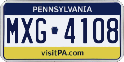 PA license plate MXG4108