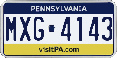 PA license plate MXG4143