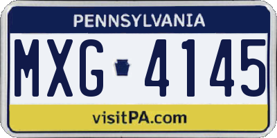 PA license plate MXG4145