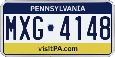 PA license plate MXG4148