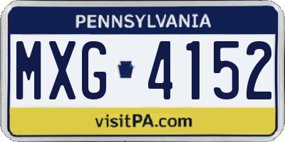 PA license plate MXG4152