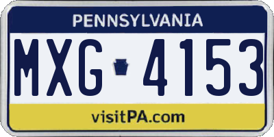 PA license plate MXG4153