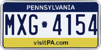 PA license plate MXG4154
