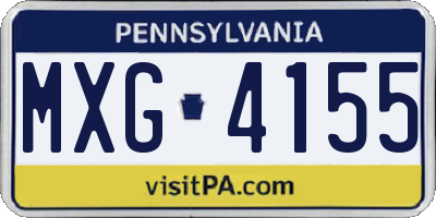 PA license plate MXG4155