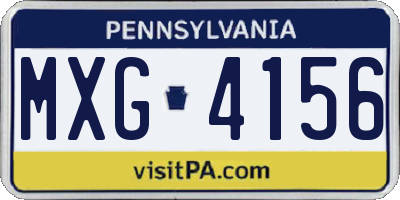 PA license plate MXG4156