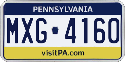 PA license plate MXG4160