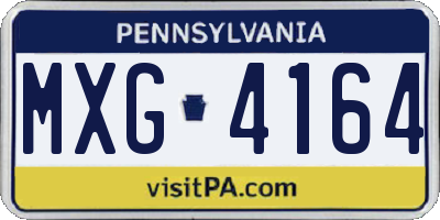 PA license plate MXG4164