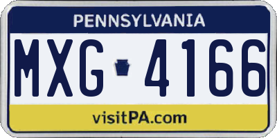 PA license plate MXG4166