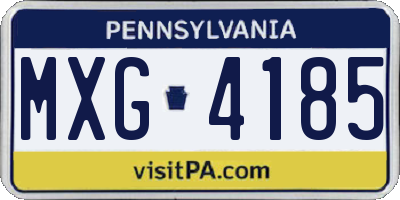 PA license plate MXG4185