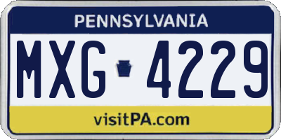 PA license plate MXG4229