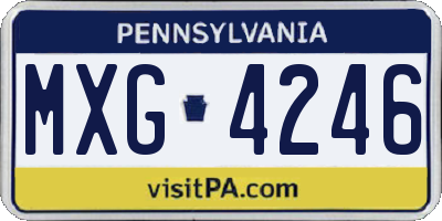 PA license plate MXG4246