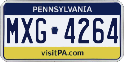 PA license plate MXG4264