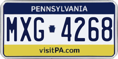 PA license plate MXG4268