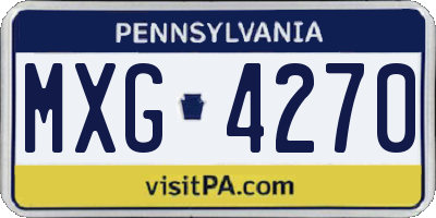 PA license plate MXG4270