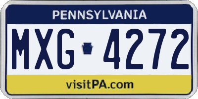 PA license plate MXG4272