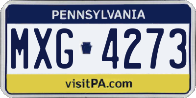 PA license plate MXG4273
