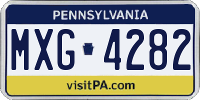 PA license plate MXG4282