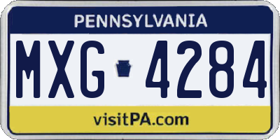 PA license plate MXG4284