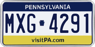 PA license plate MXG4291
