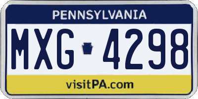 PA license plate MXG4298