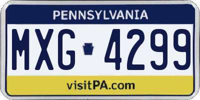 PA license plate MXG4299