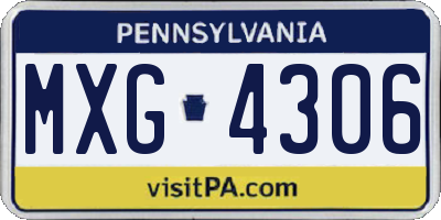 PA license plate MXG4306