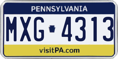PA license plate MXG4313