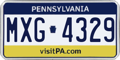 PA license plate MXG4329