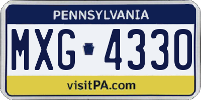 PA license plate MXG4330