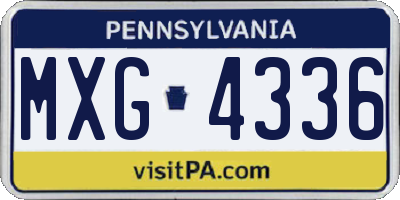 PA license plate MXG4336