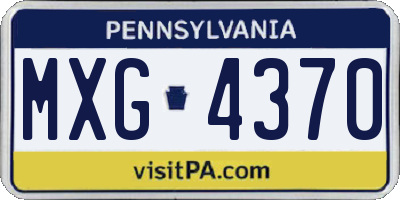 PA license plate MXG4370