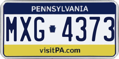 PA license plate MXG4373
