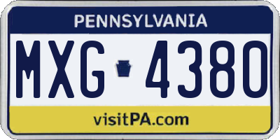 PA license plate MXG4380