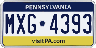 PA license plate MXG4393