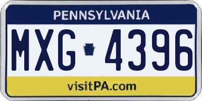 PA license plate MXG4396