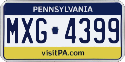 PA license plate MXG4399